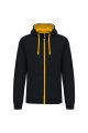 Heren Hoodie met rits Kariban K466 BLACK-YELLOW